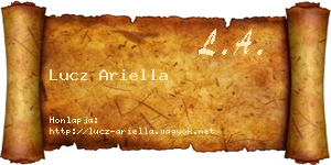 Lucz Ariella névjegykártya